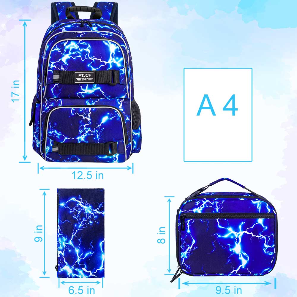 3PCS Lightning boys Backpack,  - School Backpack Teen recension och pris